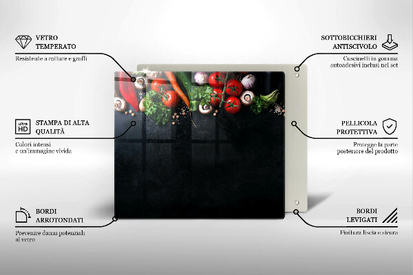 Tábua de vidro Vegetais coloridos