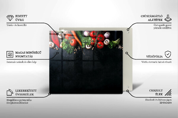 Tábua de vidro Vegetais coloridos