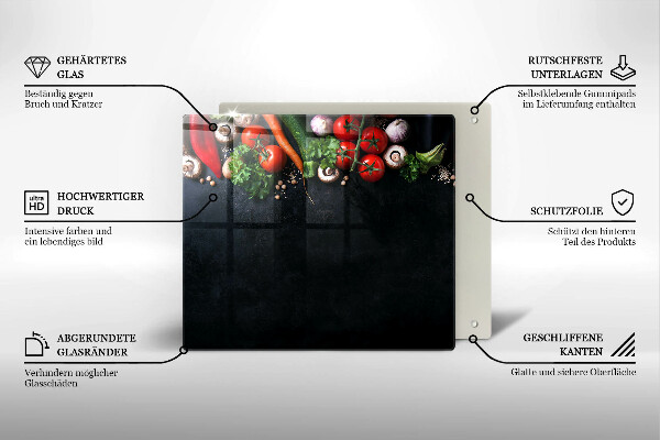 Tábua de vidro Vegetais coloridos