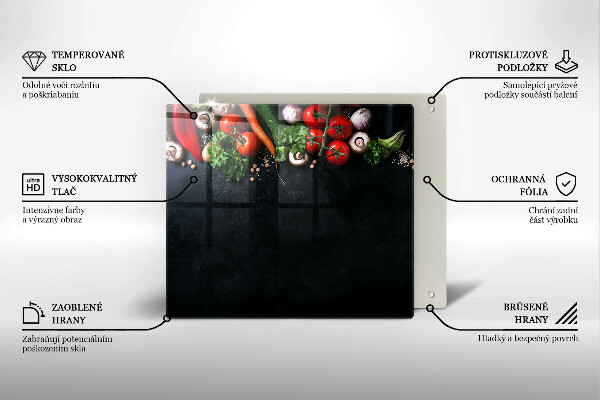Tábua de vidro Vegetais coloridos