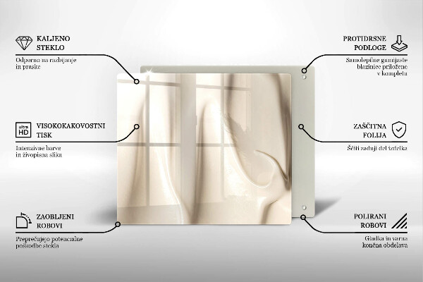 Tábua de corte de vidro Sorvete cremoso