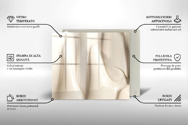 Tábua de corte de vidro Sorvete cremoso
