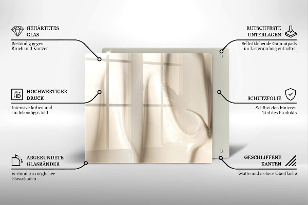 Tábua de corte de vidro Sorvete cremoso