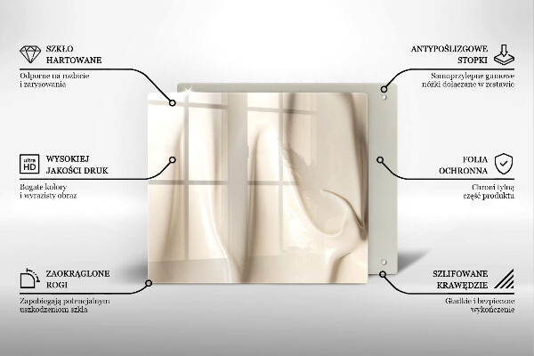 Tábua de corte de vidro Sorvete cremoso