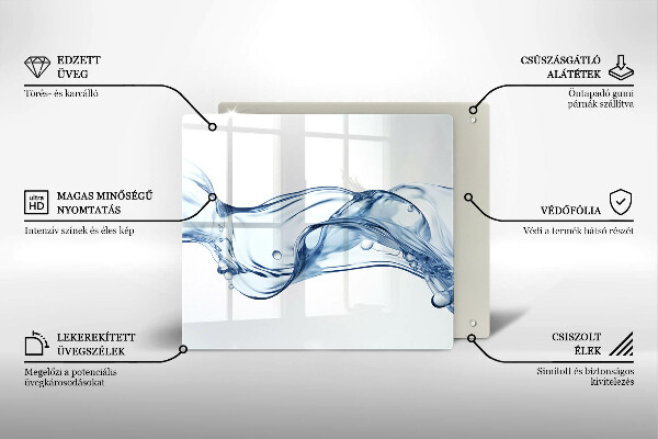 Tábua de cortar de vidro Água cristalina