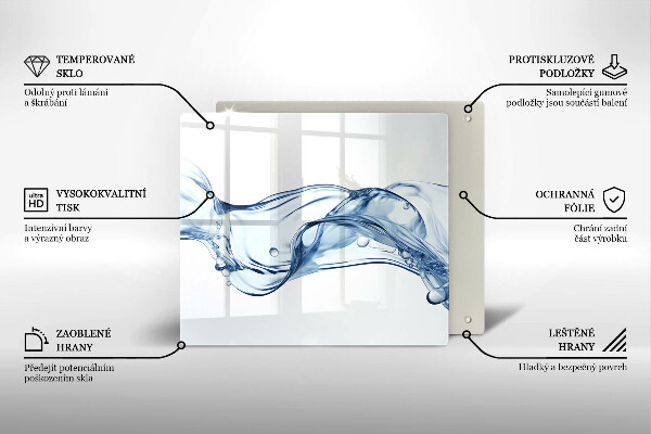 Tábua de cortar de vidro Água cristalina