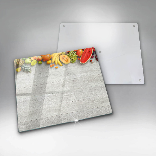 Tábua de corte de vidro Frutas em tábuas