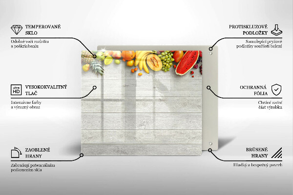 Tábua de corte de vidro Frutas em tábuas
