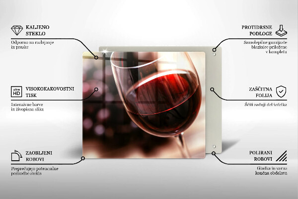 Tábua cozinha Um copo de vinho tinto