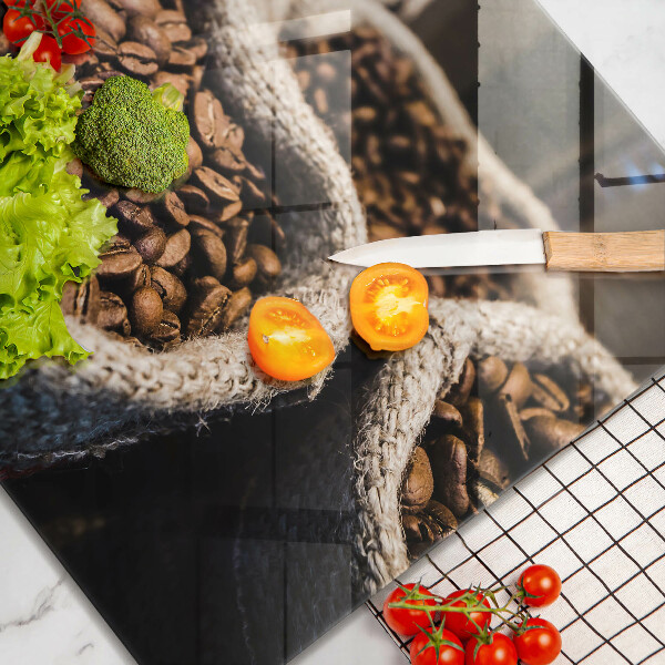 Tábua de cortar alimentos Sacos de grãos de café