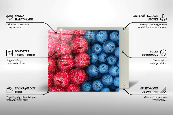 Tábua corte Framboesas e mirtilos