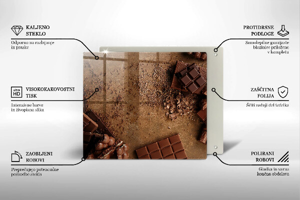 Tábua de corte de vidro Doces de chocolate