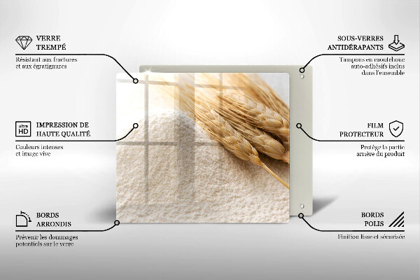 Tábua cozinha Farinha e espigas de grãos