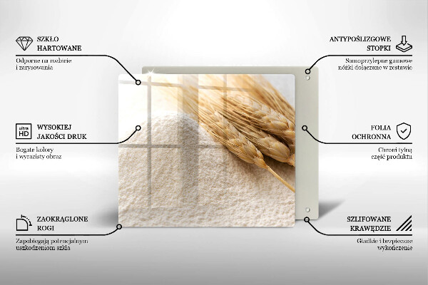 Tábua cozinha Farinha e espigas de grãos