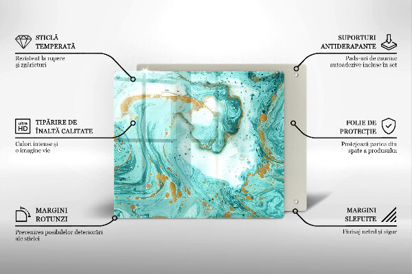 Tábua de vidro Abstração azul