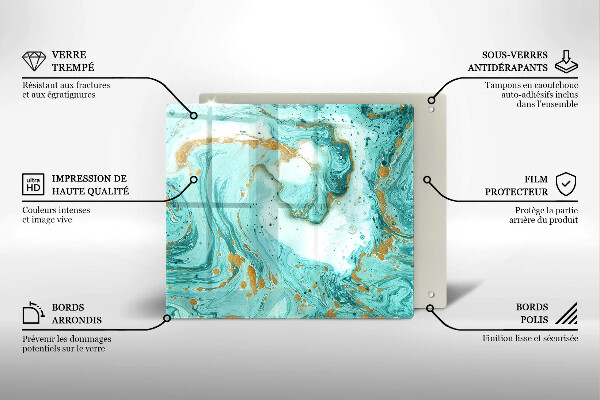 Tábua de vidro Abstração azul