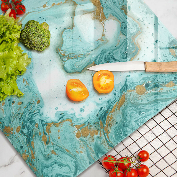 Tábua de vidro Abstração azul