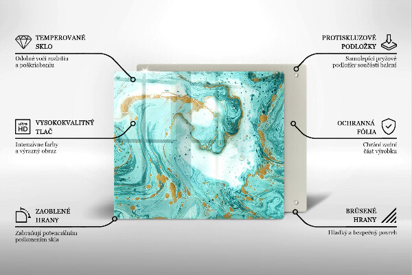 Tábua de vidro Abstração azul