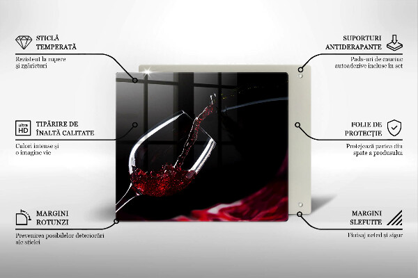 Tábua de cortar alimentos Um copo de vinho tinto