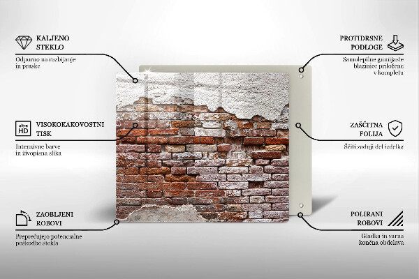 Tábua para corte Parede velha de tijolos e concreto