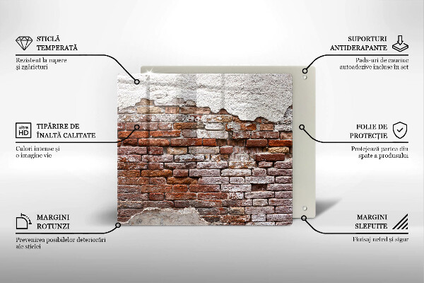 Tábua para corte Parede velha de tijolos e concreto