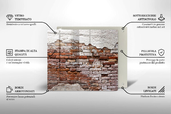 Tábua para corte Parede velha de tijolos e concreto