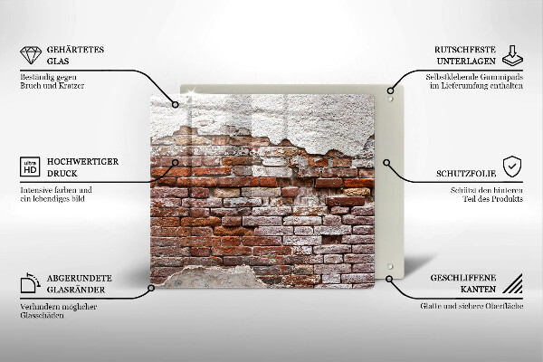 Tábua para corte Parede velha de tijolos e concreto