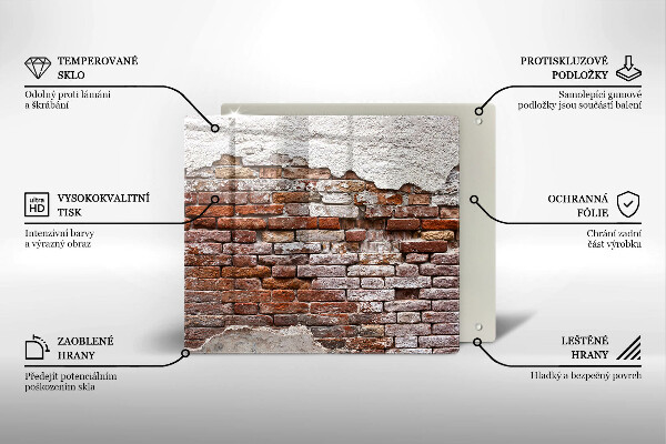 Tábua para corte Parede velha de tijolos e concreto
