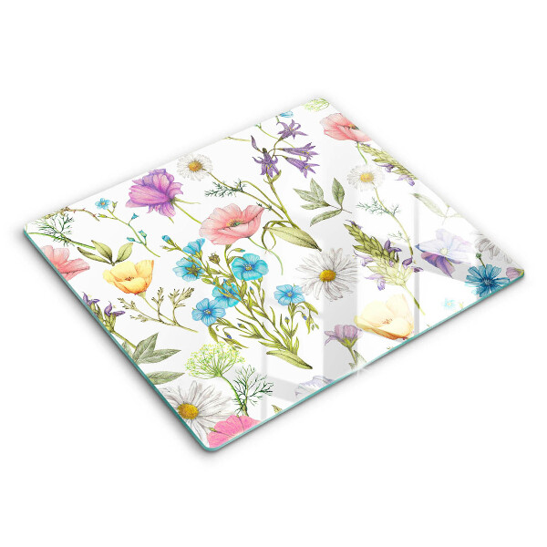 Tábua de cortar de vidro Ilustração de flores
