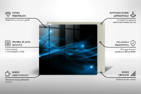 Tábua de corte Fumaça azul abstrata