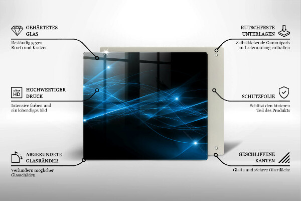 Tábua de corte Fumaça azul abstrata