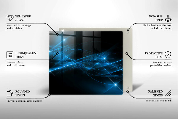 Tábua de corte Fumaça azul abstrata