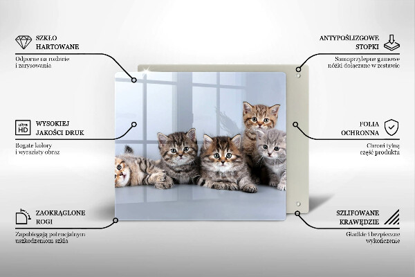 Tábua de corte de vidro Gatinhos fofos