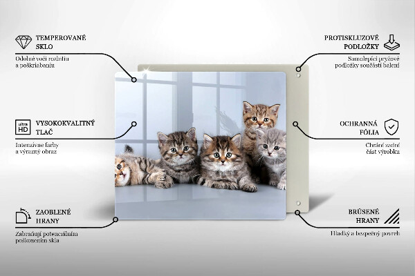 Tábua de corte de vidro Gatinhos fofos