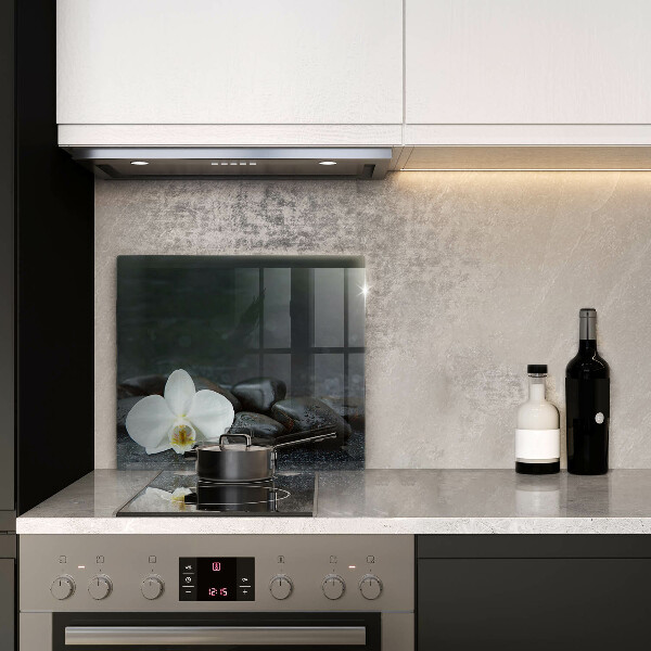 Tábua de cortar alimentos Pedras Zen de flores brancas