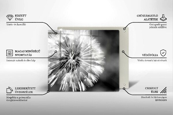 Tábua de vidro Dente-de-leão delicado
