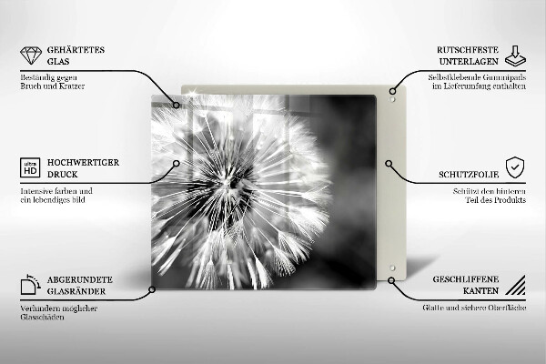Tábua de vidro Dente-de-leão delicado