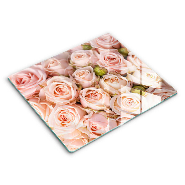 Tábua de vidro Buquê de rosas delicadas