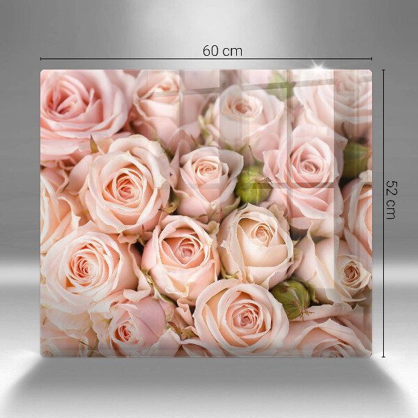 Tábua de vidro Buquê de rosas delicadas