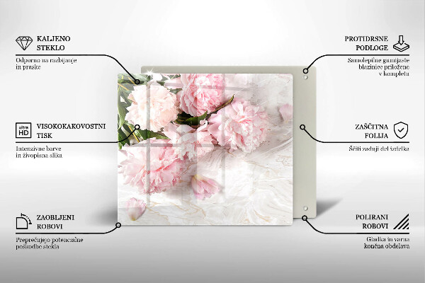 Tábua de corte de vidro Flores delicadas de rosas