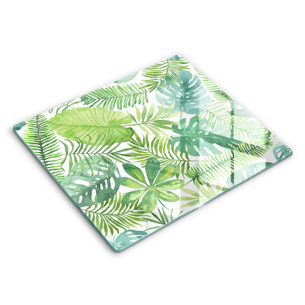 Tábua de cortar Folhas boho em aquarela