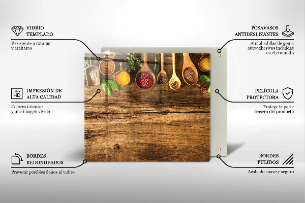 Tábua para cozinha Colheres de madeira para especiarias