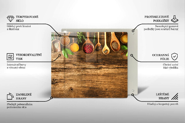 Tábua para cozinha Colheres de madeira para especiarias