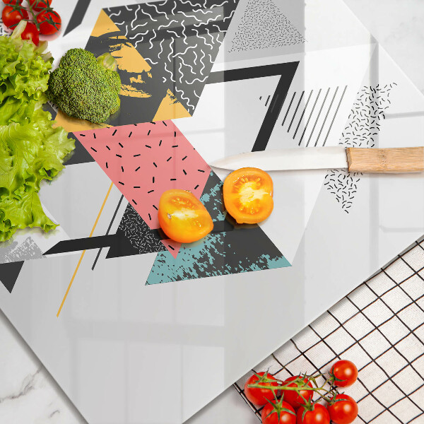 Tábua de cortar de vidro Triângulos abstratos