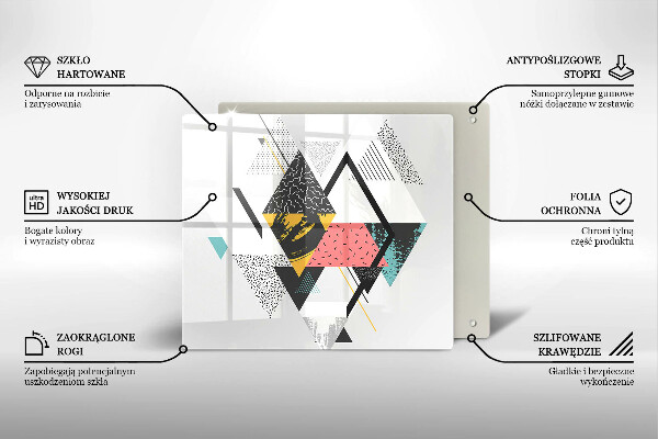 Tábua de cortar de vidro Triângulos abstratos