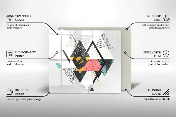 Tábua de cortar de vidro Triângulos abstratos