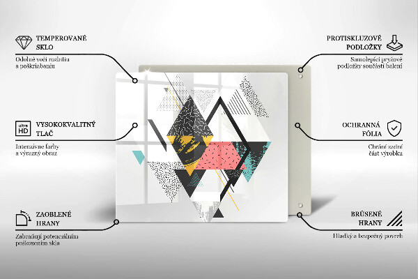 Tábua de cortar de vidro Triângulos abstratos