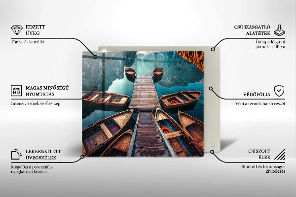 Tábua para cozinha Barcos no lago