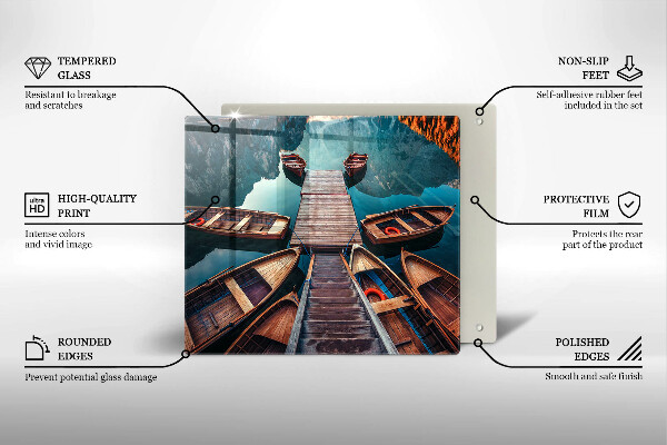 Tábua para cozinha Barcos no lago