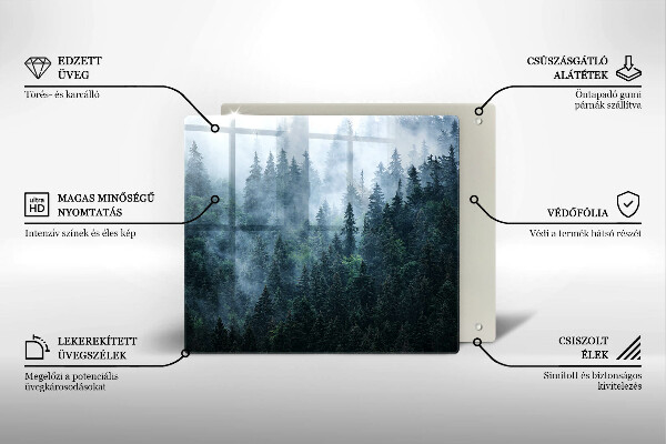 Tábua de corte Árvores da floresta e neblina